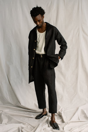 
                  
                    LINEN WORKJACKET / BLACK
                  
                