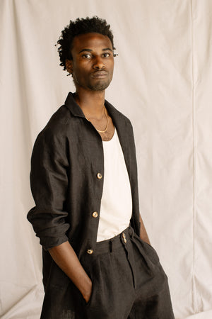 
                  
                    LINEN WORKJACKET / BLACK
                  
                