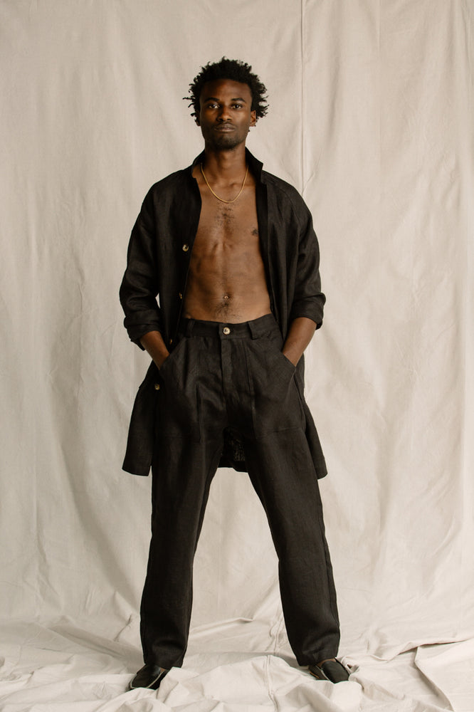 
                  
                    THE LINEN WORKPANT / BLACK
                  
                